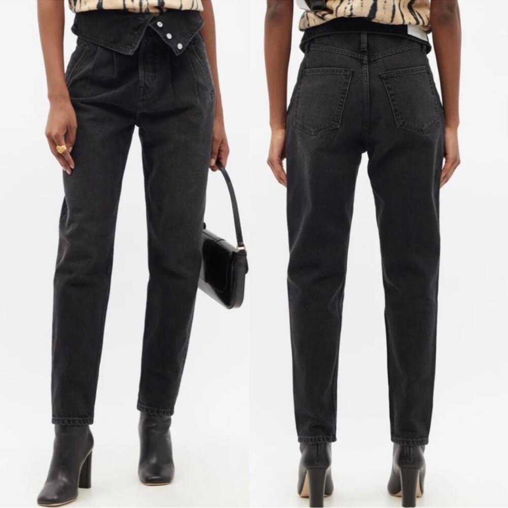 RE/DONE Originals 80s Fold Over Jean in Vintage Noir Size 24 NEW